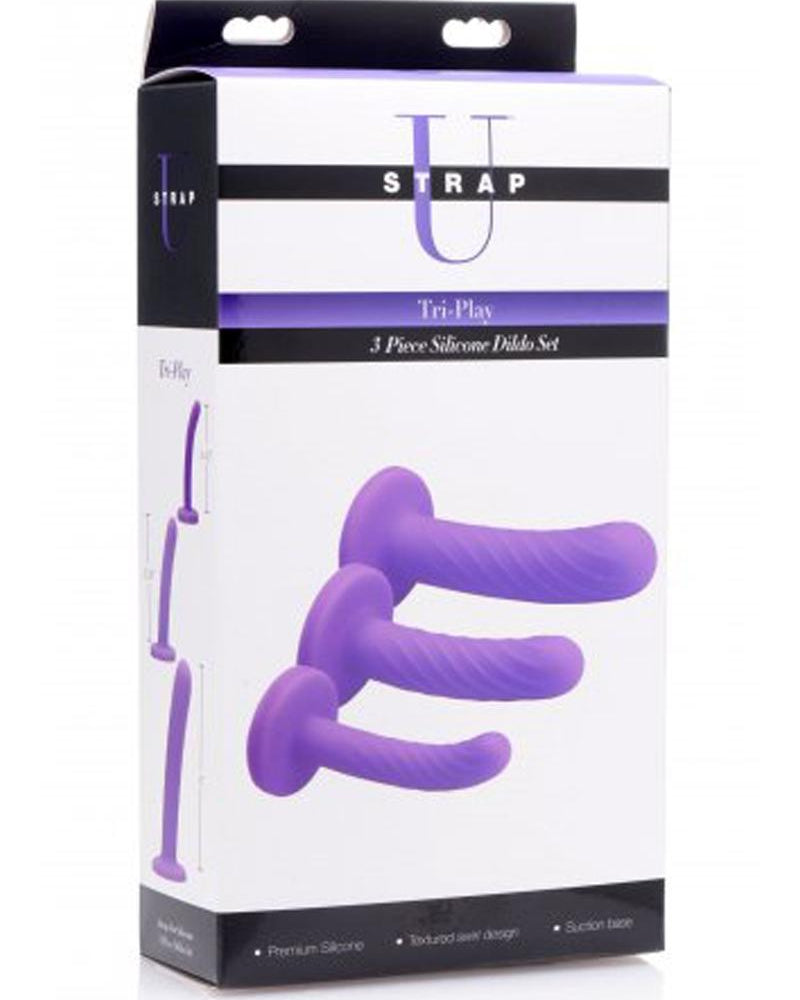 Strap U Tri Play Silicone Dildo 3 Piece Set