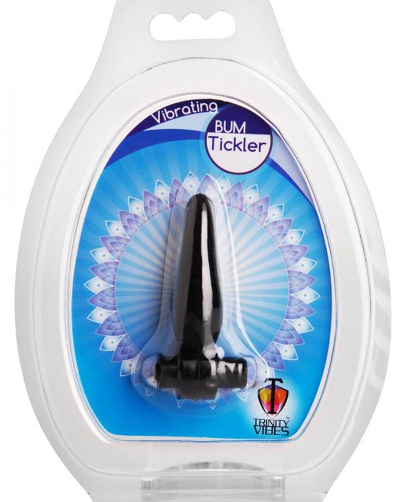 Trinity Vibes Vibrating Bum Tickler Anal Plug Black 2.5 Inch