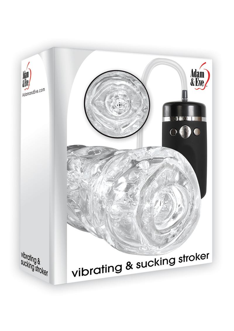 Adam and Eve - Vibrating And Sucking Stroker - Clear (Wired Remote)