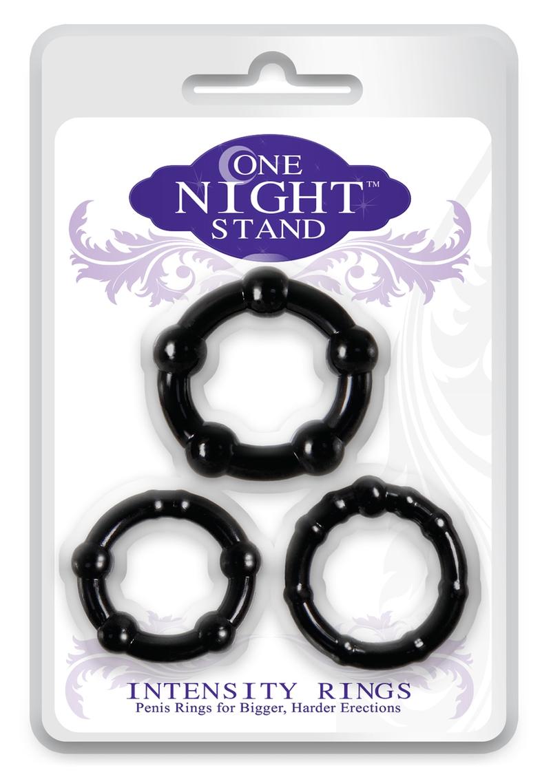 One Night Stand Intensity Rings Cockrings Black 3 Each Per Pack