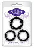 One Night Stand Intensity Rings Cockrings Black 3 Each Per Pack