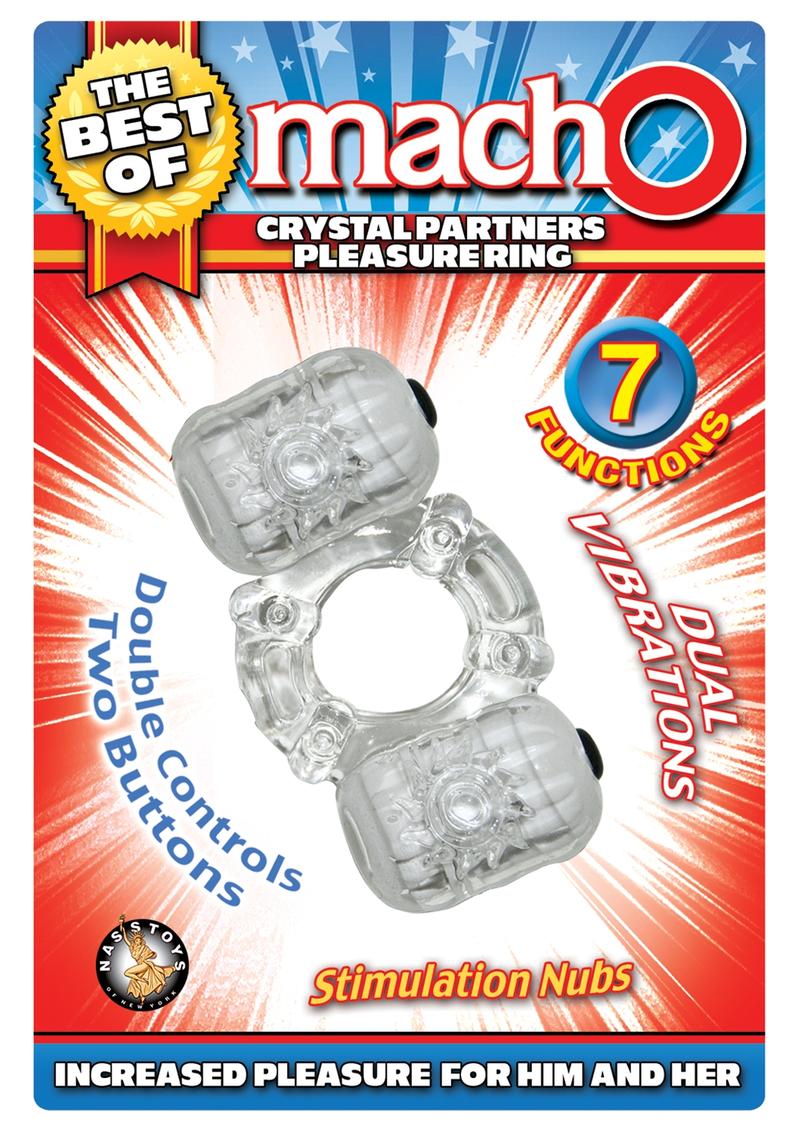 The Best Of Macho Crystal Partners Dual Vibe Pleasure Ring Waterproof Clear