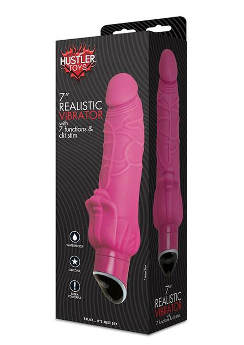 Hustler Toys Realistic Silicone Vibrator Waterproof Pink 7