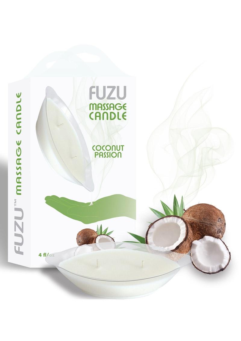 Fuzu Massage Candle Coconut Passion Vegan Friendly 4 Ounce