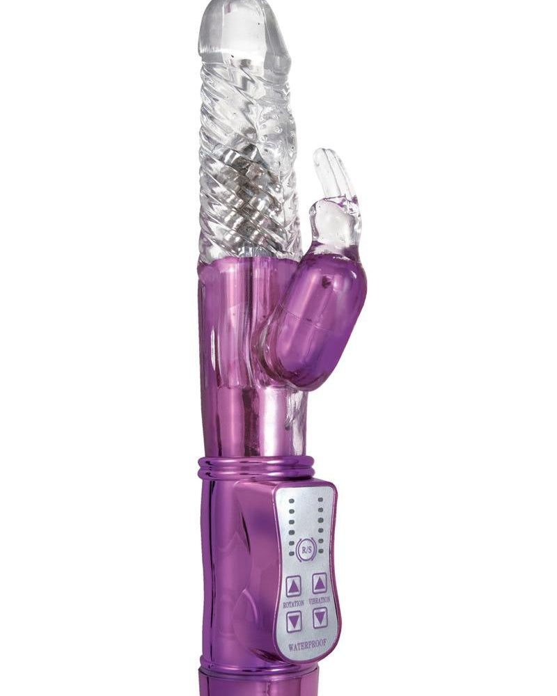Vibrador Energize Her Bunny 3 resistente al agua, morado, 9 pulgadas