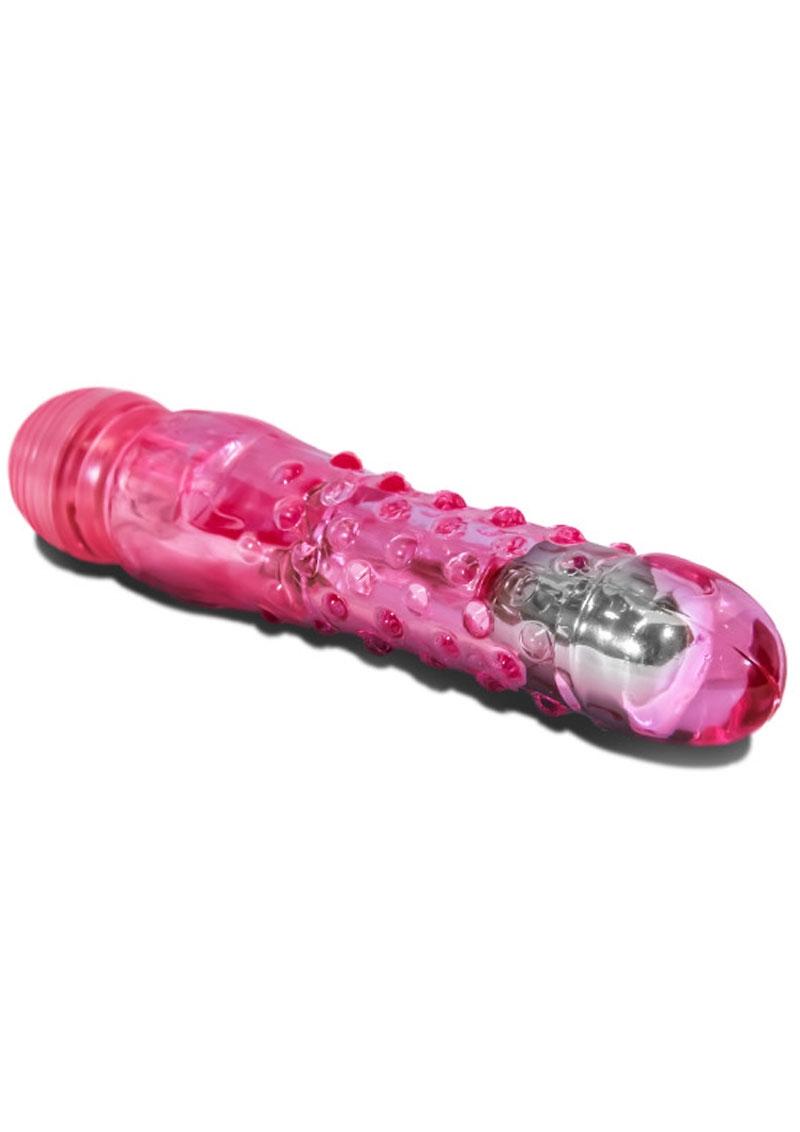 Consolador de gelatina Bump N Grind de Naturally Yours, resistente al agua, color rosa, 6,25 pulgadas