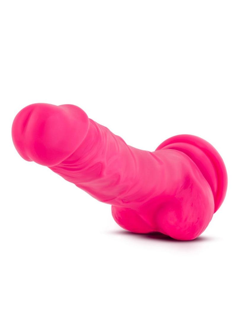 Consolador de silicona Ruse Hypnotize con bolas, color rosa intenso, 7,5 pulgadas