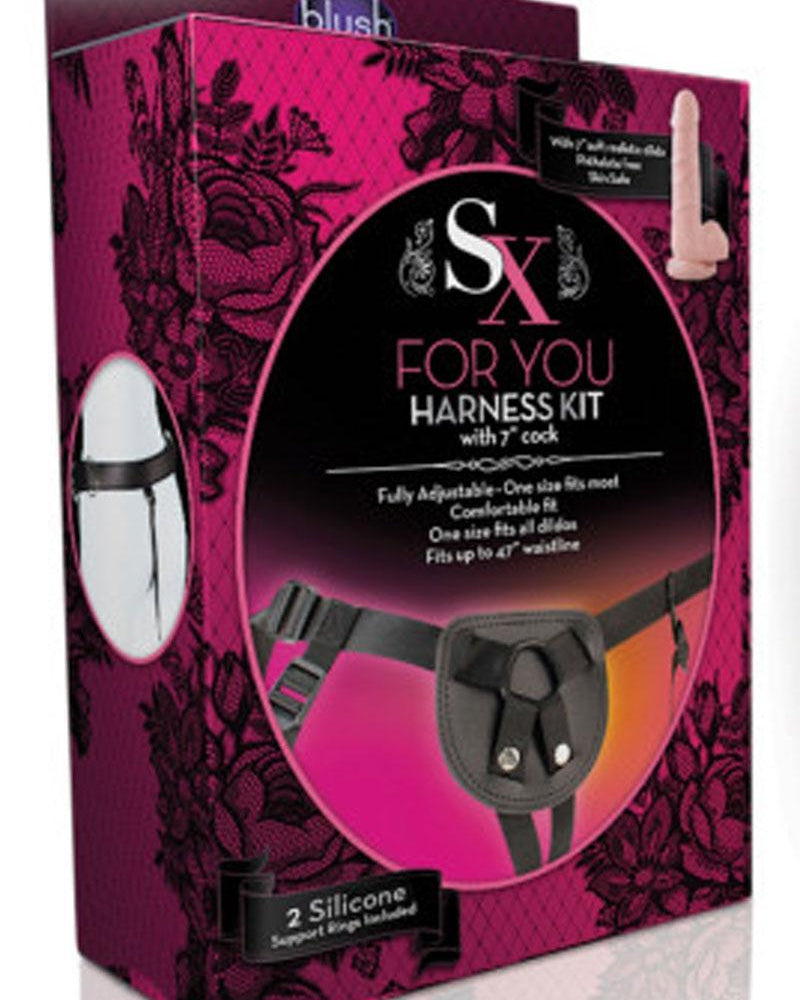 SX For You Black Harness Kit With Soft Realistic Cock Flesh 7 Inch