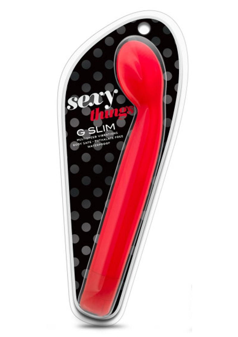 Masajeador de punto G Sexy Things G Slim resistente al agua, color rojo escarlata, 8,5 pulgadas