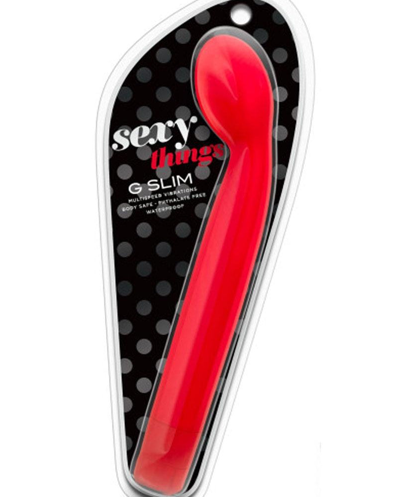 Masajeador de punto G Sexy Things G Slim resistente al agua, color rojo escarlata, 8,5 pulgadas