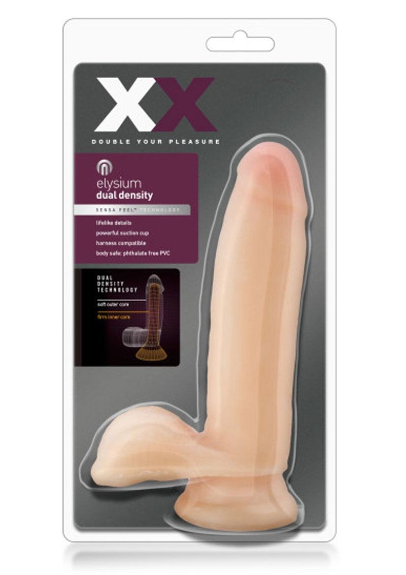 XX Elysium Realistic Dildo With Balls Beige 7 Inch