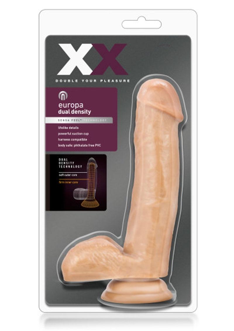 XX Europa Realistic Dildo With Balls Beige 7 Inch