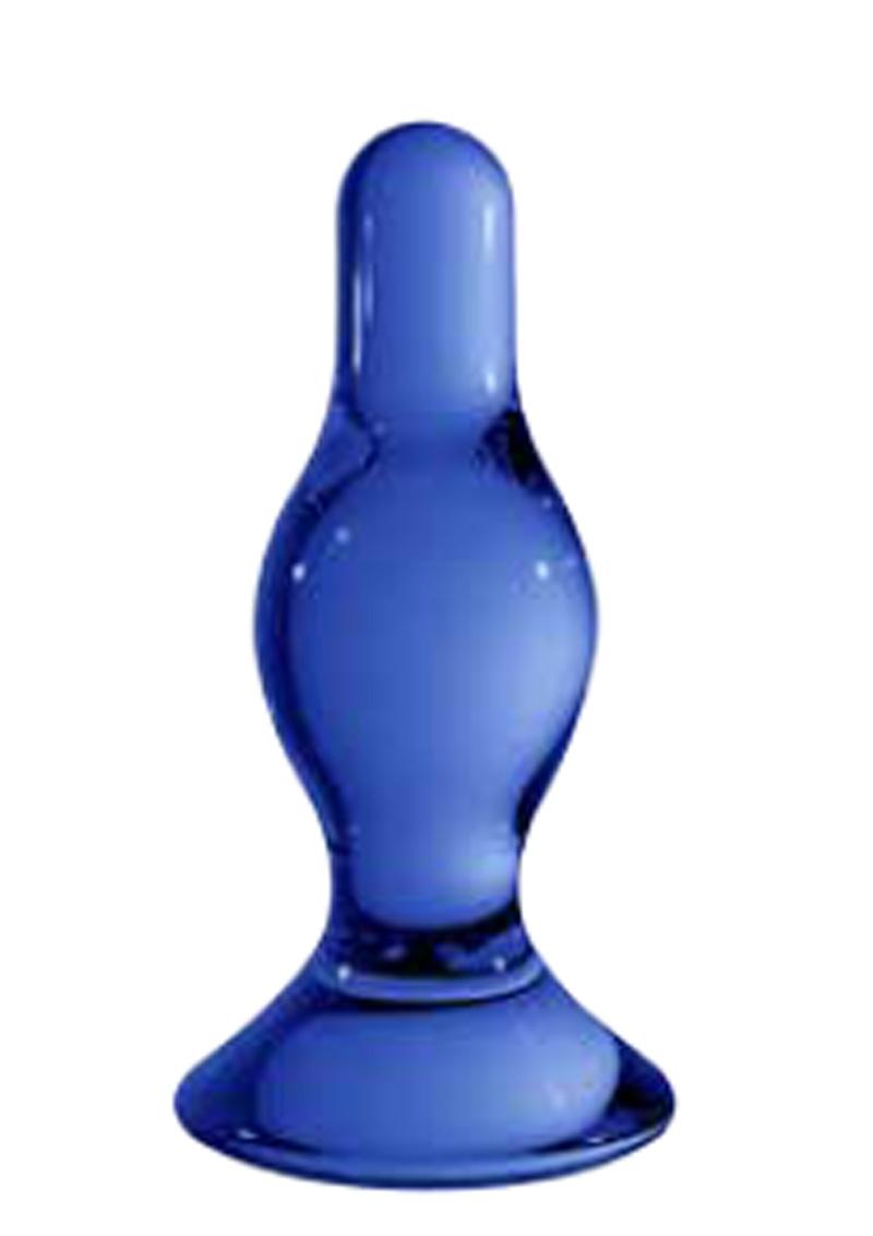 Chrystalino Classy Glass Anal Plug Waterproof Blue 4.5 Inch