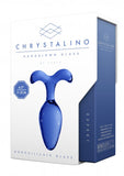 Chrystalino Expert Handblown Borosilicate Glass Butt Plug Waterproof Blue 4.5 Inch