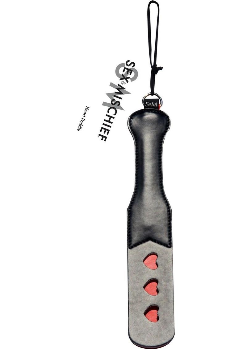 Sex And Mischief Heart Paddle Black 12.5 Inch