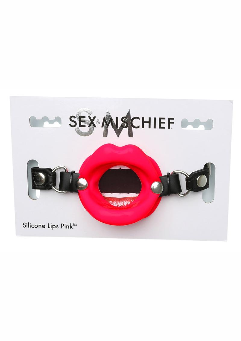 Sex And Mischief Silicone Lips Open Mouth Gag Red