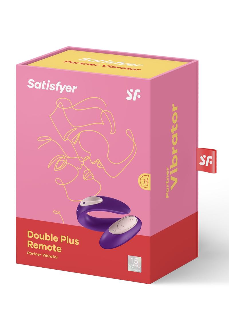 Satisfyer Partner Plus Wireless Remote USB Rechargeable Silicone Couples Vibe Waterproof Purple 3.46 Inch