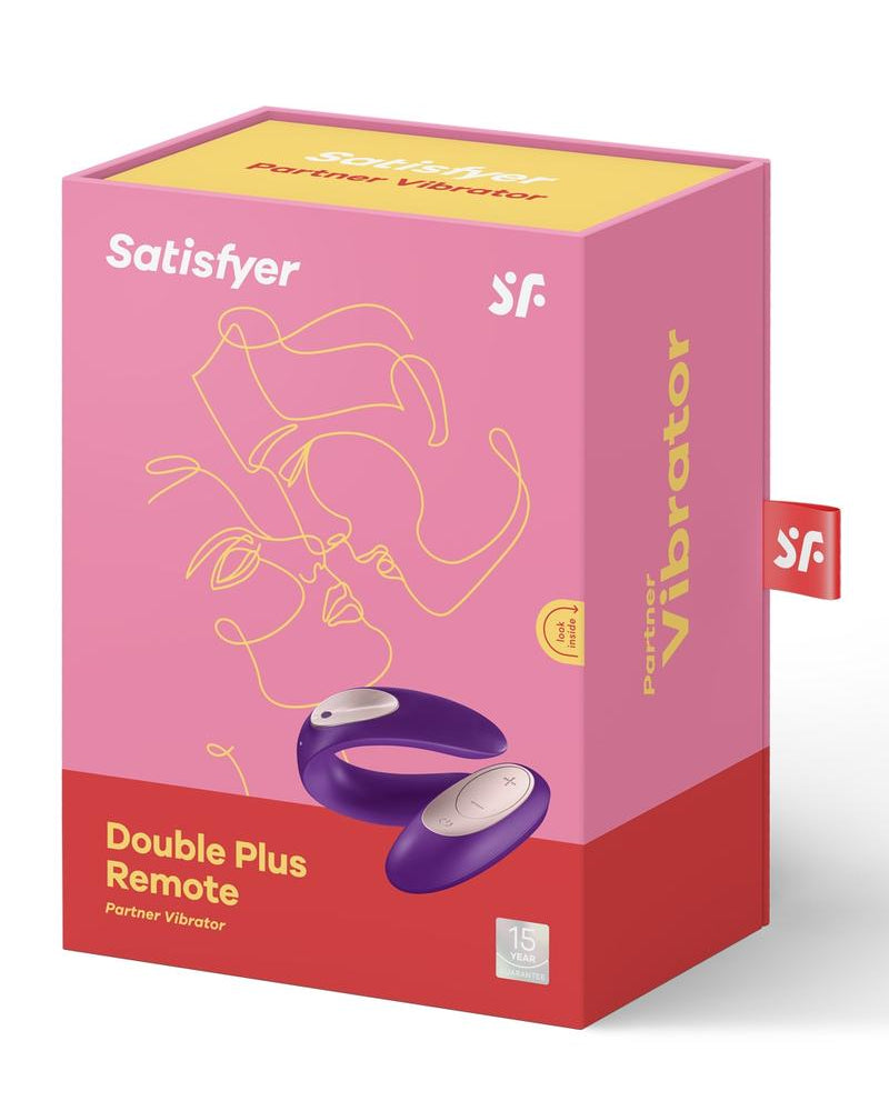 Satisfyer Partner Plus Wireless Remote USB Rechargeable Silicone Couples Vibe Waterproof Purple 3.46 Inch