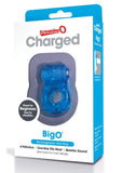 Anillo vibrador recargable resistente al agua Charged BigO, color azul