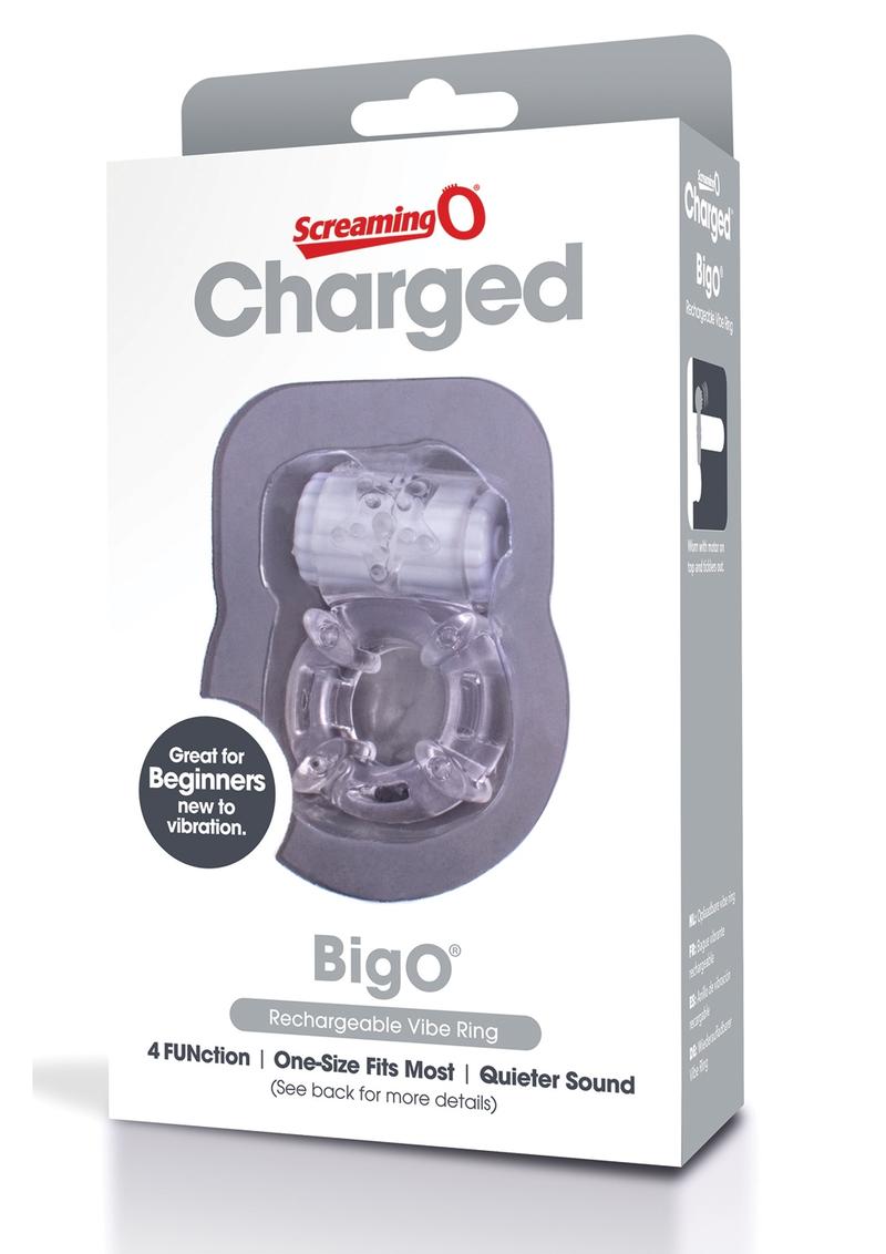 Anillo vibrador recargable resistente al agua y transparente Charged BigO