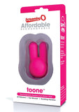 Vibrador flexible de doble motor Toonie, asequible y resistente al agua, color rosa