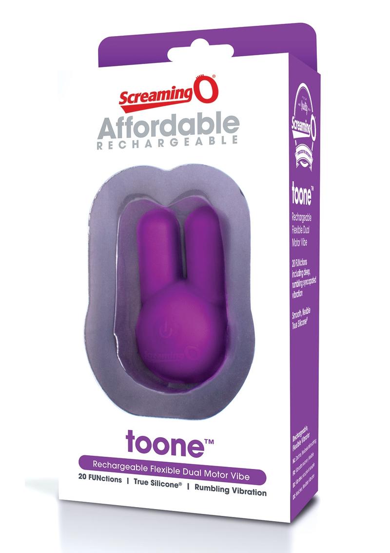 Asequible - Vibrador flexible de doble motor Toonie resistente al agua - Púrpura