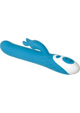 Vibrador de silicona Evolved Big Soft Bunny resistente al agua, color azul, 8,75 pulgadas