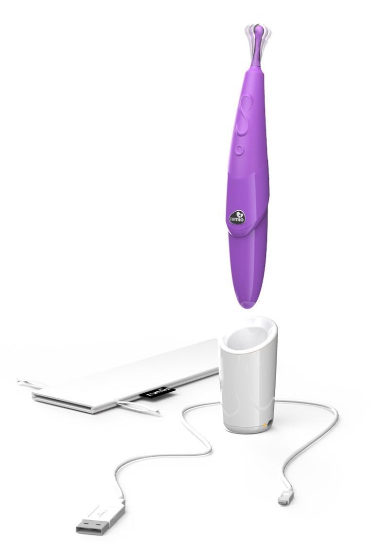 Zumio S - SpiroTip Vibrator With USB Charging Stand Waterproof Purple