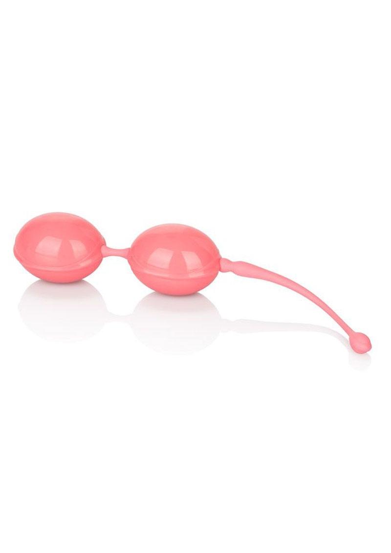 Bolas Kegel con peso de silicona y cordón de recuperación, color rosa