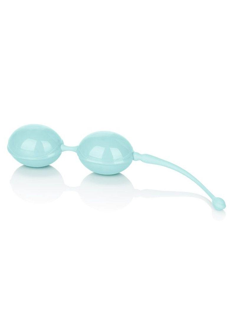 Bolas Kegel con peso de silicona y cordón de recuperación, color verde azulado