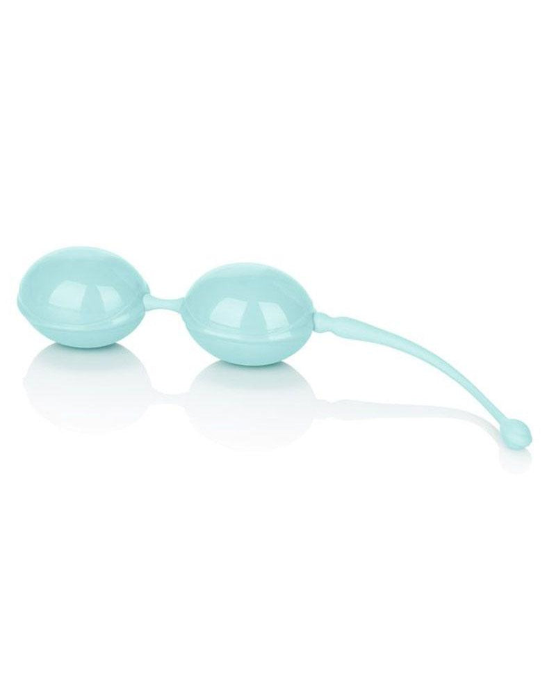 Bolas Kegel con peso de silicona y cordón de recuperación, color verde azulado