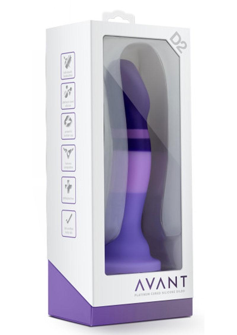 Avant D2 Platinum Cured Silicone Dildo Purple Rain 8 Inch