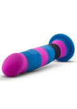 Avant D6 Platinum Cured Silicone Dildo Pink Blue And Black 8 Inch