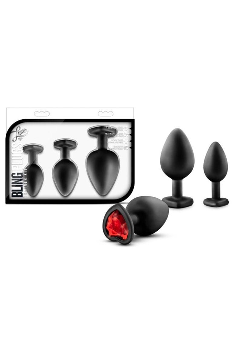 Luxe Bling Plugs Train Kit Black &amp; Red Gems