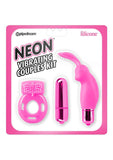 Neon Silicone Vibrating Couples Kit Pink