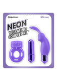 Neon Silicone Vibrating Couples Kit Purple