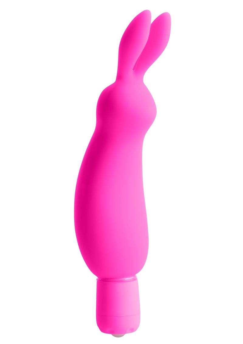 Estimulador de silicona de neón Luv Bunny resistente al agua, color rosa