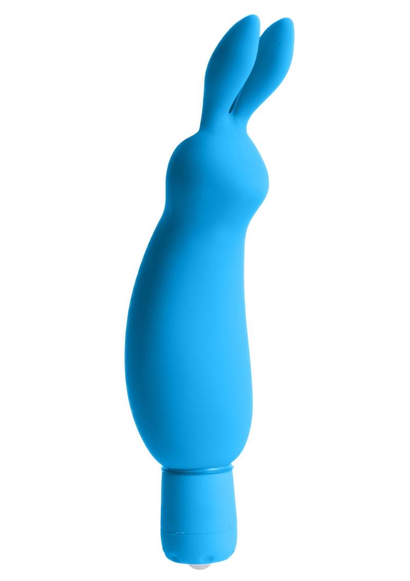 Estimulador de silicona de neón Luv Bunny resistente al agua, color azul