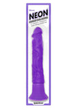 Neon Silicone Wall Banger Vibrating Dildo With Suction Cup Waterproof Purple