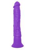 Neon Silicone Wall Banger Vibrating Dildo With Suction Cup Waterproof Purple