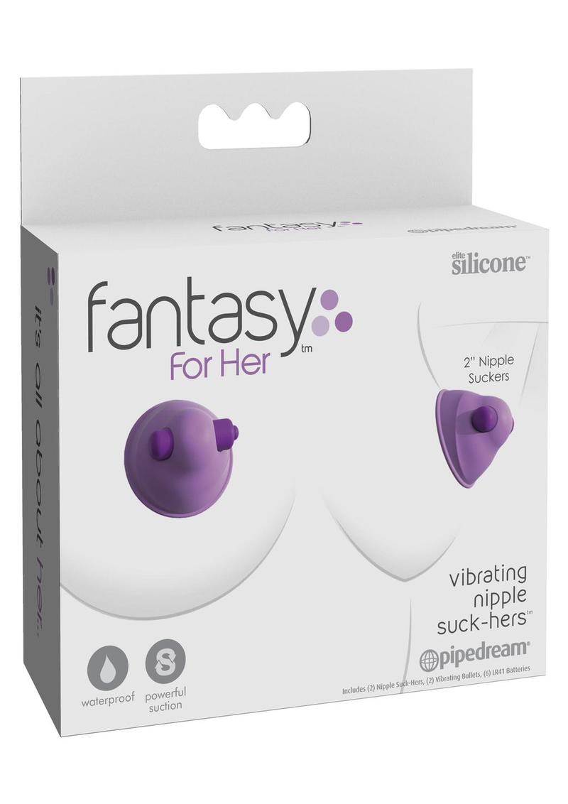 Fantasy For Her - Pezón vibrador de silicona para chupar, resistente al agua, morado, 2 pulgadas