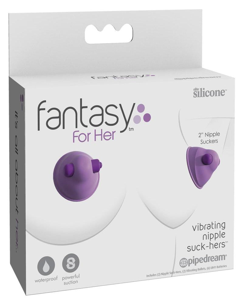 Fantasy For Her - Pezón vibrador de silicona para chupar, resistente al agua, morado, 2 pulgadas