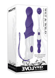 Vibrador anal de silicona Wet And Wild con ventosa, resistente al agua, morado, 8 pulgadas