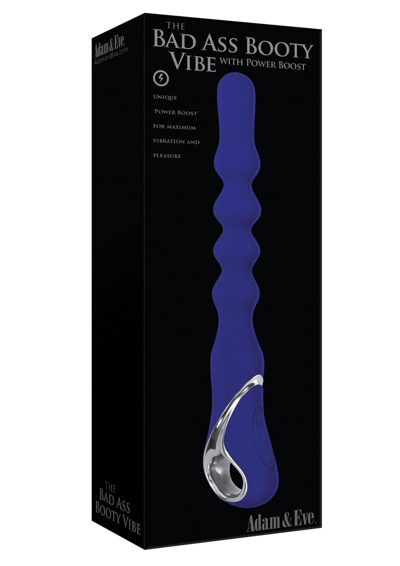 Adam and Eve - The Bad Ass Booty Vibe With Power Boost Anal Beaded Vibrator - Blue