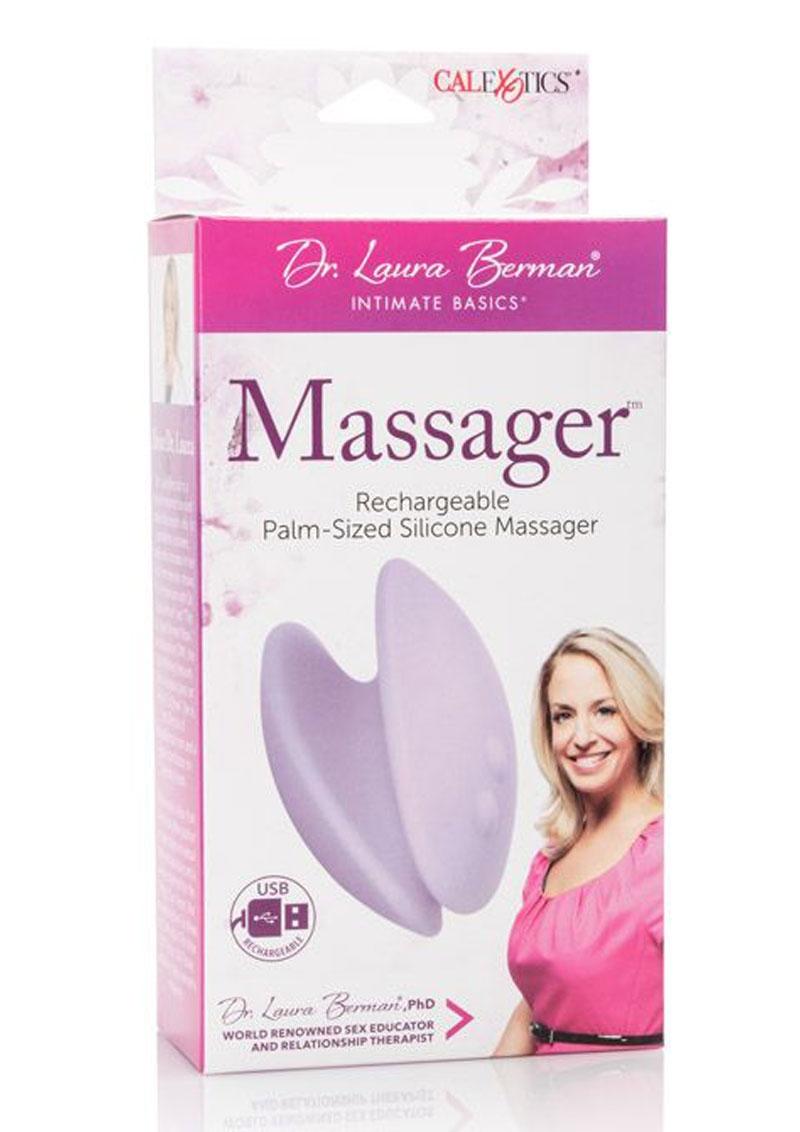 Dr. Laura Berman Intimate Basics Massager USB Rechargeable Palm Sized Silicone Waterproof Purple