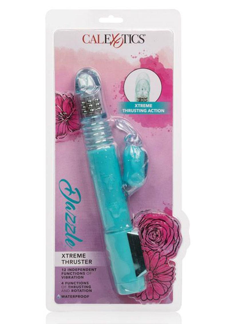 Vibrador conejo con cuentas Dazzle Xtreme Thruster resistente al agua, color azul