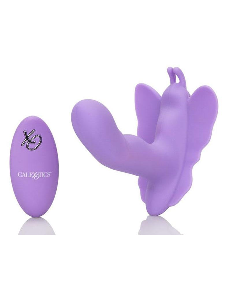 Pene mecedor remoto de silicona Venus Butterfly, recargable por USB, resistente al agua, morado