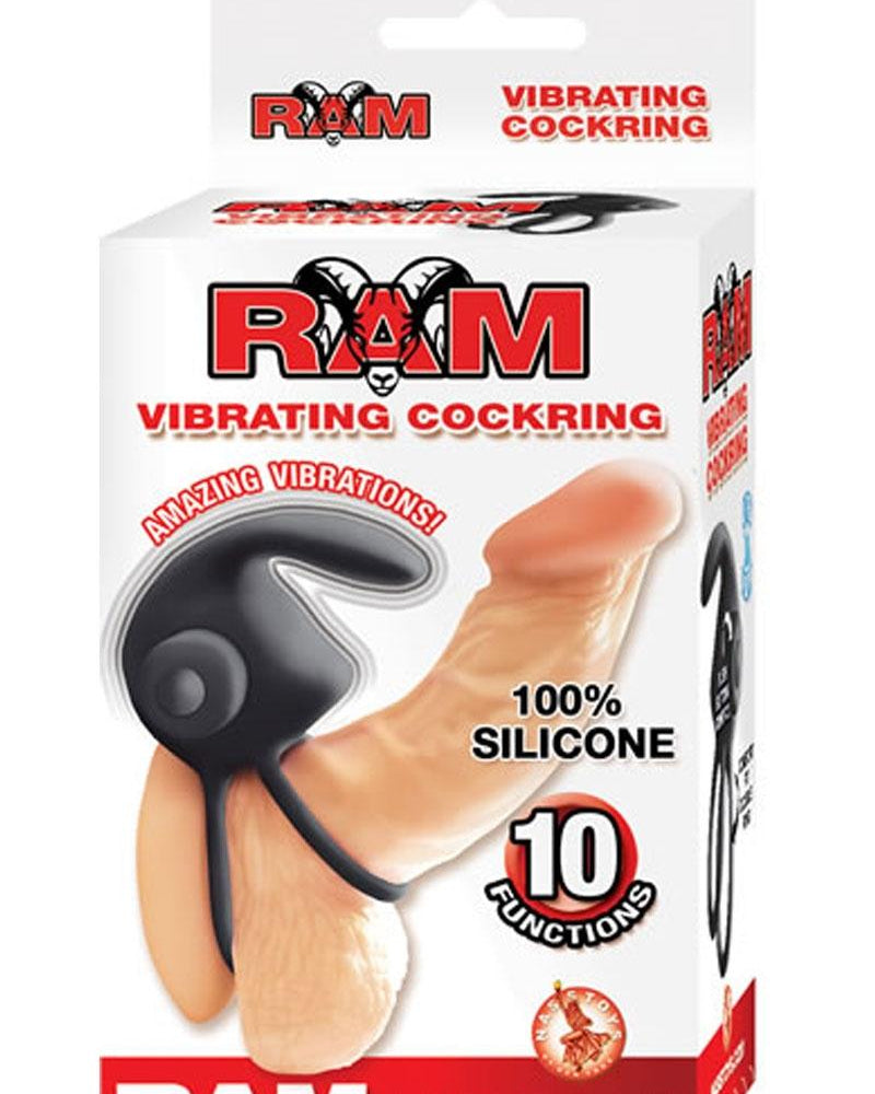 Ram Silicone Vibrating Cockring Waterproof Black