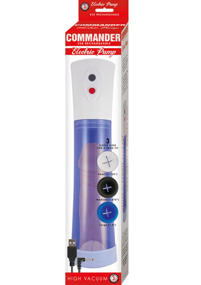 Bomba eléctrica recargable USB Commander azul de 11,5 pulgadas