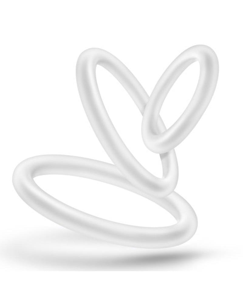 Performance VS4 Pure Premium Silicone Waterproof Cockring 3 Piece Set Glow In The Dark